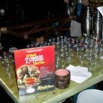 Our table is set up and ready for cocktails