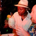 Judges Ian Burrell and Martin Cate examine Joe Desmond's handiwork, The Moon Barrel. (Photo by Go11Media.com)