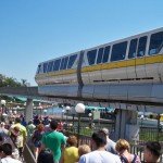 The monorail arrives at the gates of the Magic Kingdom with Disney's Contemporary Resort in the background. (Photo by Hurricane Hayward - Oct. 1, 2011)
