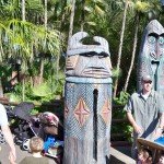 Young Disney World guests are unwittingly indoctrinated into the world of Tiki outside the Enchanted Tiki Room in Adventureland. (Photo by Hurricane Hayward - Oct. 1, 2011)