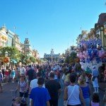 The late-afternoon crowd packs Main Street for Disney World's 40th anniversary. (Photo by Hurricane Hayward - Oct. 1, 2011)