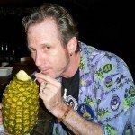 Hurricane Hayward savors every last drop of rum and pineapple juice from his Lapu Lapu in the Tambu Lounge at Disney's Polynesian Resort. (Photo by Susan Hayward - Oct. 1, 2011)