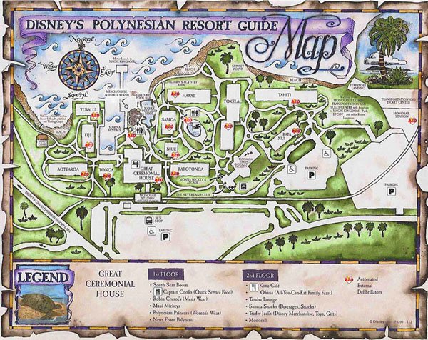 Disney's Polynesian Resort map Disney's Polynesian Resort map