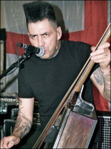 Kim Nekroman of Nekromantix at Churchill's in Miami on July 20, 2010