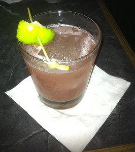 The Skinny Dip features aged rum, tawny port, fresh ginger, Angostura bitters, and kaffir lime syrup.