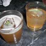 Several of the tequila drinks are enhanced by fresh, fragrant herbs. The Spanish Inquisition (right) features sage while the Rosarita is garnished with rosemary.