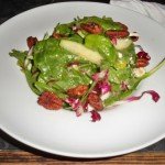 The Spinach Salad included radicchio, Granny Smith apples, candied pecans, Gorgonzola cheese and apple vinaigrette.