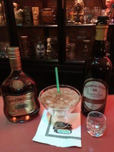 Demerara Float tribute, after pouring the Demerara rum. (Photo by Hurricane Hayward, May 2017)