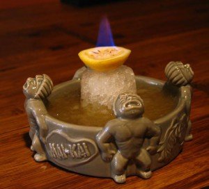 The Mini Mai-Kai Mystery Bowl would be incomplete without an ice volcano