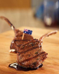 A grilled lamb chop will be offered in the Australia marketplace booth A grilled lamb chop will be offered in the Australia marketplace booth