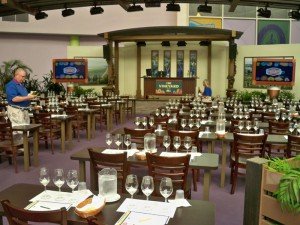 Final preparations are made for a wine seminar in October 2011 Final preparations are made for a wine seminar in October 2011