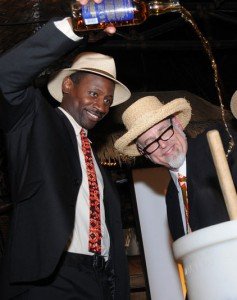 Ian Burrell pours the Smith & Cross while Jeff "Beachbum" Berry keeps an eye on the proceedings during the Rumposium in June 2011