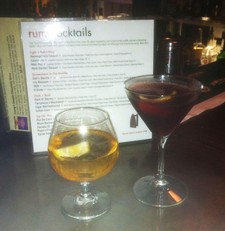 Old Fashioned (left) and Mr. Tarrymoreâs Manhattan at Dada in Delray ...