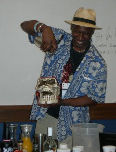 Ian Burrell, a RumXP judge and seminar presenter, mixes up the cocktail that would become known as Good Head
