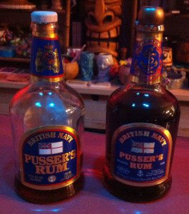 The Atomic Grog's supply of the old 95.5 proof Pussy's Navy Rum (left) is getting dangerously low. At right is the newer 84-proof version