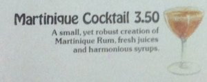 Martinique Cocktail, circa 1979
