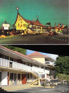 The Palm Beach Hawaiian in its heyday (top), the photo that appears in Sven Kirsten's "Tiki Pop" book (page 269) and exhibit, and the remnants as seen on the first day of the demolition
