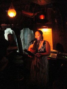  Rose-Marie performs in The Molokai bar on Dec. 28 during the 59th anniversary party at The Mai-Kai in Fort Lauderdale.  (Photo by Hurricane Hayward)