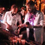 Bartenders from Cleveland's Porco Lounge & Tiki Room are hard at work on the Alchemy Hour cocktail. They took home the People's Choice award.