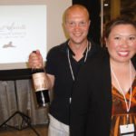 Bryan Davis (left) and Joanne Haruta of Lost Spirits Distillery won a gold medal in the overproof category for their Colonial American Inspired Rum.