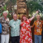 The Mai-Kai's owner, Dave Levy (third from left), is joined on May 22 by most of those responsible for making King Kai possible (from left): Pete Ginn, Lonnie Dryden, Christie "Tiki Kiliki" White, Will Anders, and Virginia Decker.