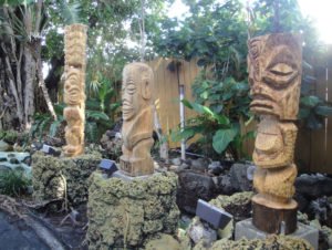 Three new Tikis carved by Will Anders, Tom Fowner and Jeff Chouinard were installed on May 28-29 and now greet guests in The Mai-Kai's porte-cochère.