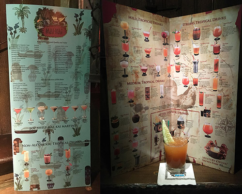 The 2018 cocktail menu at The Mai-Kai