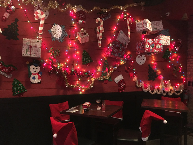 Festive decor at Miracle on Rosemary at CityPlace in downtown West Palm Beach. (Atomic Grog photo, November 2018) 