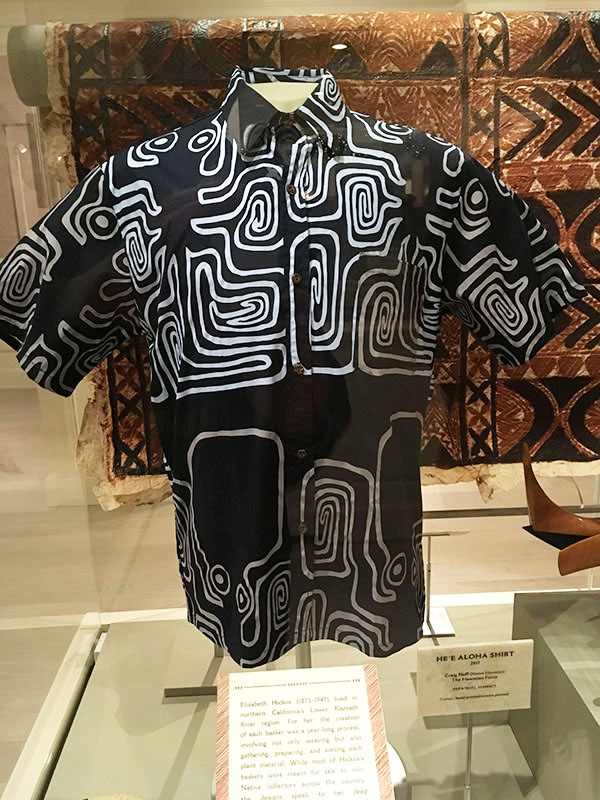 On display in Epcot's American Adventure Pavilion: An aloha shirt created by artist Craig Neff represents a style of modern art distinctive to Hawaii. (Photo by Hurricane Hayward)