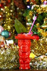 The Shaka Kalikimaka cocktail and Beachbum Berry Bora Bora Bum mug, which is available for purchase at Sippin' Santa locations. (SippinSantaPopUp.com)