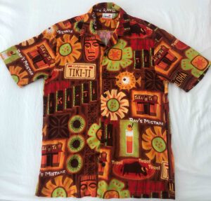 The Tiki-Ti 60th anniversary aloha shirt, designed by Shag