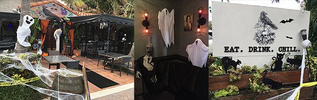 Halloween decor and decorations at the Death or Gory pop-up at Death or Glory in Delray Beach. (Photos by Hurricane Hayward, September 2021)