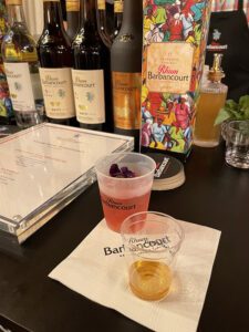Haiti's Rhum Barbancourt offered many tasty samples, from the 15-year-old rum to modern cocktails. Karabela by Stella Cho featured the 4-year-old Barbancourt 3 Stars.