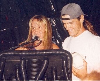 Nicko McBrain of Iron Maiden and JC Dwyer of Raped Ape at the 1993 South Florida Slammie Awards