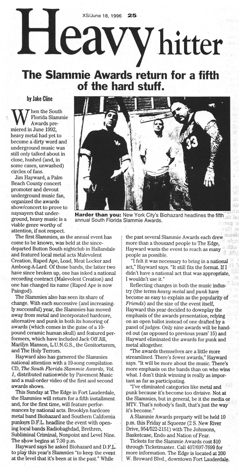 1996 South Florida Slammie Awards